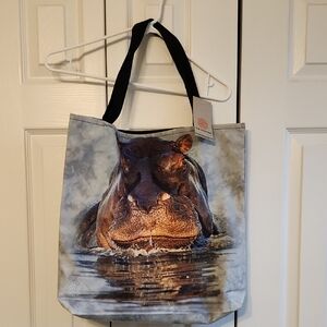 The Mountain Hippo Print Tote Bag